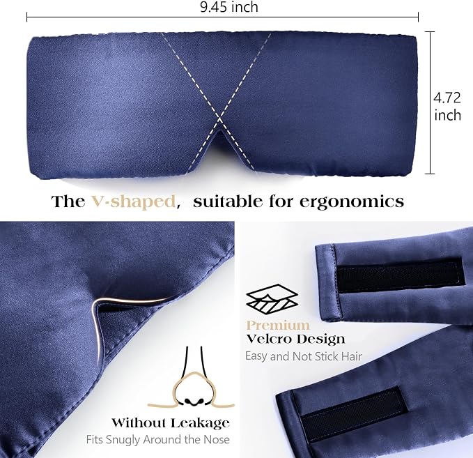 100% Natural Mulberry Silk Sleep Mask, Comfortable Soft - Image 6
