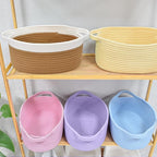 ABenkle Small Basket with Handles, Boho Decorative Rope Woven Dog Cat Toy - Image 8