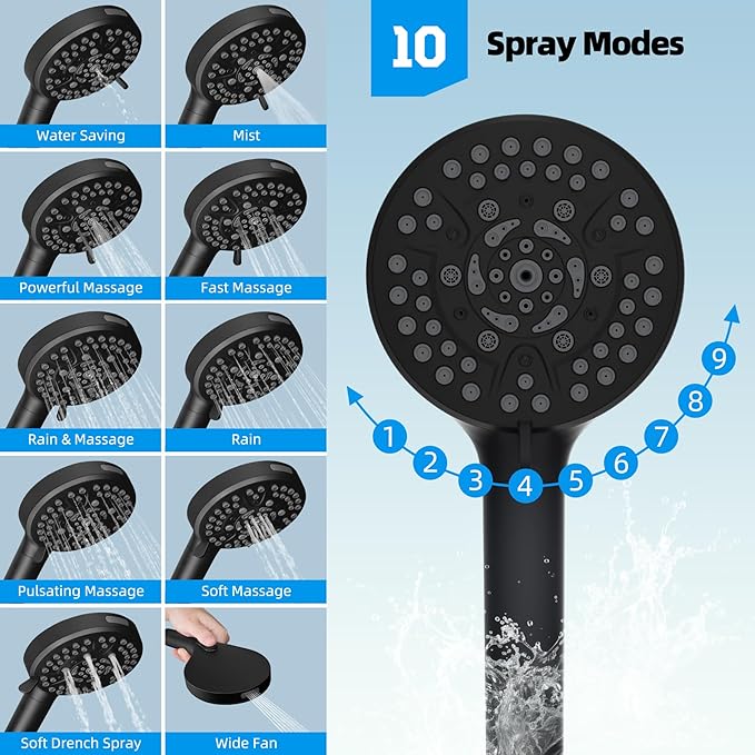 Hibbent All Metal High Pressure Rainfall 10'' Shower Head, CUPC Certified - Image 5