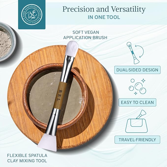 Bare Essentials Living Clay Face Mask Brush Dual Soft Silicone Face Mask - Image 2