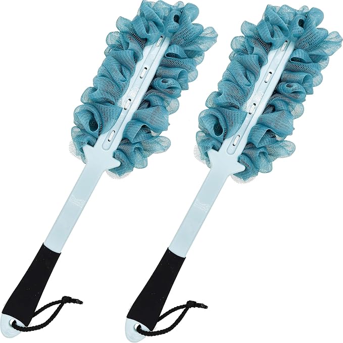 2 Pack Back Scrubber for Shower, Anti Slip Long Handle Bath Body Brush - Image 7