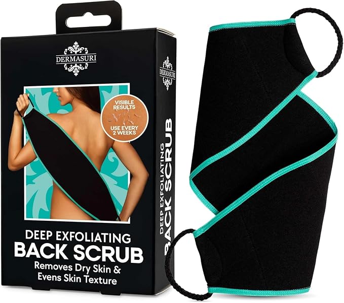 Dermasuri - Deep Exfoliating Back Scrubber - Bath & Shower Back Scrub - Body by Dermasuri