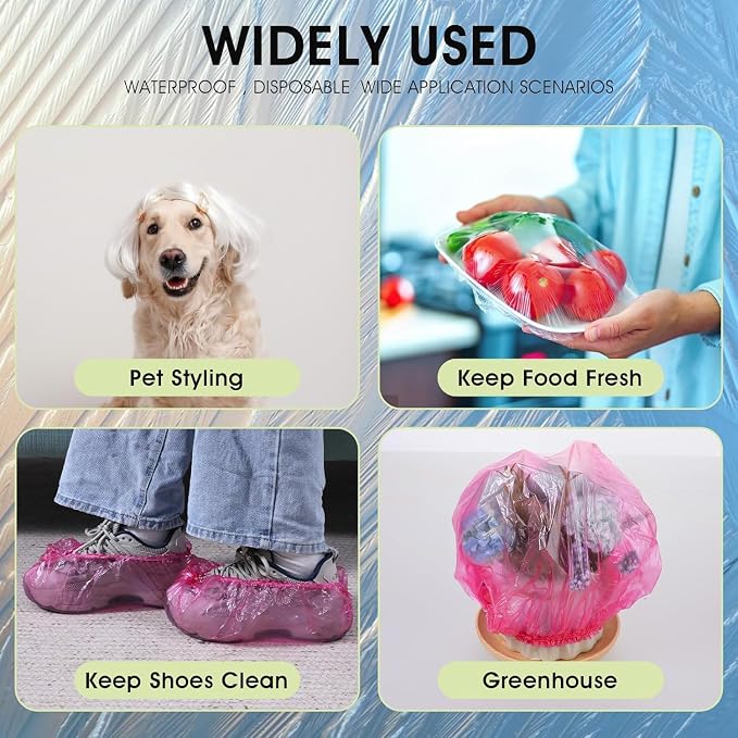 100Pcs Pink Disposable Shower Caps - Image 7