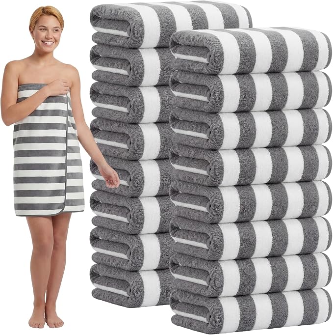 SmoothNovelty 16 Pack Microfiber Bath Towels Bulk 27'' x 60'' Oversized Size by SmoothNovelty