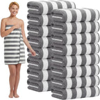SmoothNovelty 16 Pack Microfiber Bath Towels Bulk 27'' x 60'' Oversized Size by SmoothNovelty