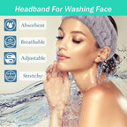 Microfiber Spa Headband 3-Pack, Soft Terry Cloth Headband - Image 2