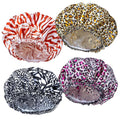 4 PCS Shower Caps for Women, Elastic and Reusable Bath Caps, Double Waterproof by CHFONGDIRECT