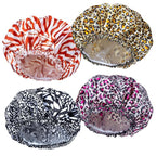 4 PCS Shower Caps for Women, Elastic and Reusable Bath Caps, Double Waterproof by CHFONGDIRECT