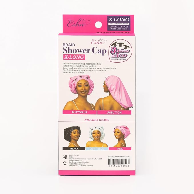 Esha Girl - Shower Cap for Extra Long Hair, Twists – Waterproof – Snug Fit - Image 9