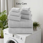REDKISS Gray Bath Towels Set 8 Piece - Image 7