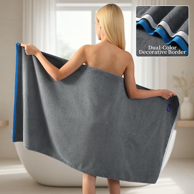 REDKISS 100% Cotton 2 Pack Luxury Bath Towels 27 x 54 Inches, Oversized Bath - Image 2