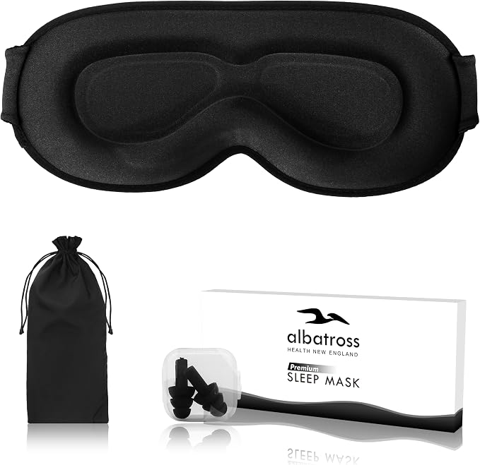 Sleep Eye Mask for Men Women, Sleeping Mask for Side Sleeper, Travel Blackout by AlbatrossHealthNewEngland