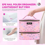 SAVILAND Nail Polish Organizer Bag: PU Leather Nail Polish Storage Organizer - Image 6