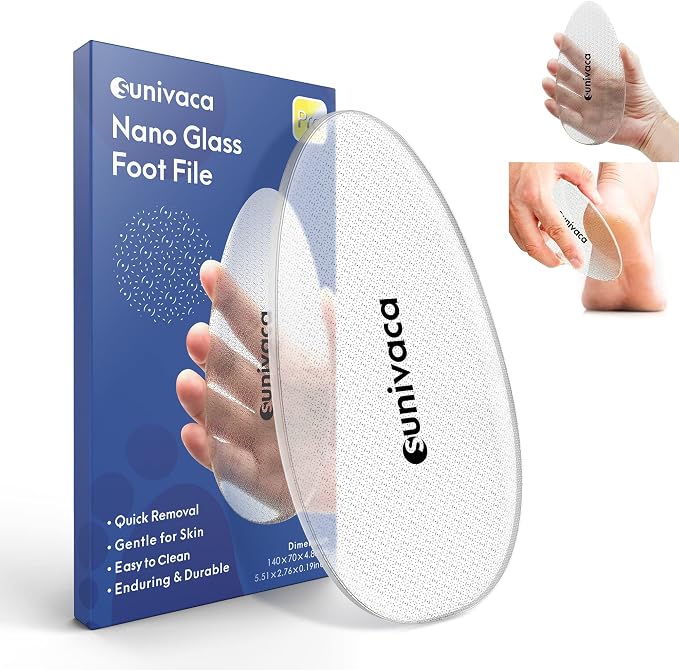 Glass Foot File Callus Remover for Feet, Heel Scraper, Pumice Stone, Diabetic - Image 7