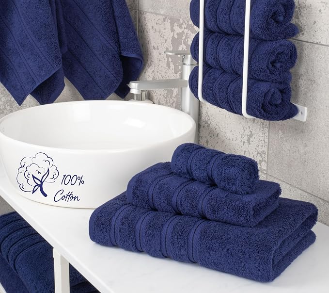 American Soft Linen Premium 3 Piece Towel Set, 1 Bath Towel 1 Hand Towel 1 - Image 2