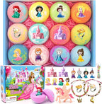 Bath Bombs for Kids with Surprise Inside Princess Toys Natural Bath Bombs by SUPERGFS