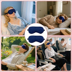 2 PCS Deep Blue Satin Sleep Masks, Adjustable Silk Eye Mask - Image 7