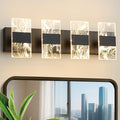 Modern LED Bathroom Light Fixtures Dimmable 4-Light Black Vanity Light by NADOSAHomeLighting