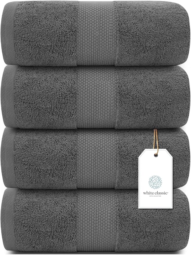 White Classic Luxury Bath Towels Extra Large - Image 2