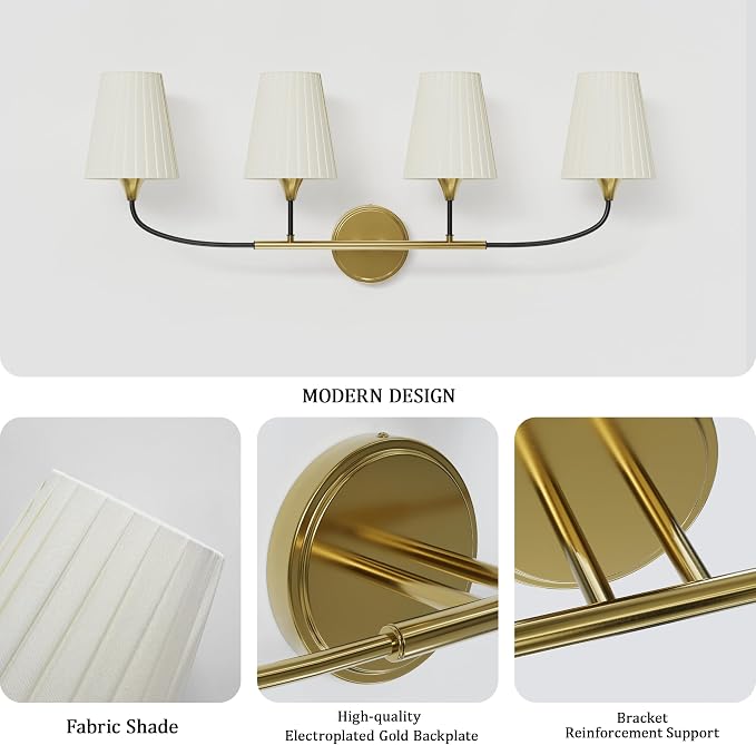 4-Light Bathroom Light Fixtures, Modern Light Fixture - Image 4
