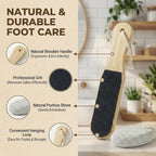 2-Piece Foot File and Pumice Stone Set, Wooden Callus Remover - Image 2