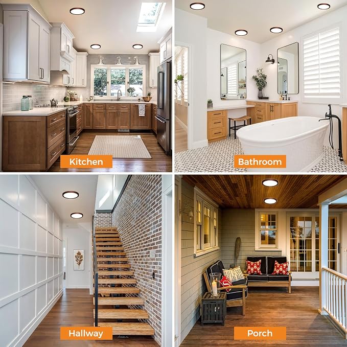 8PACK LED Flush Mount Ceiling Light Fixture, 3000K-4000K-6500K & 100W - Image 6