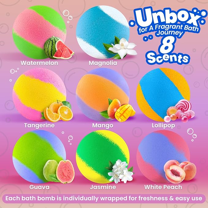 Bath Bombs for Kids with Surprise Inside, 32 Pack 1.8-Inch Fizzy Bath Bombs - Image 6