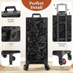 Rolling Makeup Train Case with 3 Drawers, Nail Trolley Cart Salon Station - Image 7
