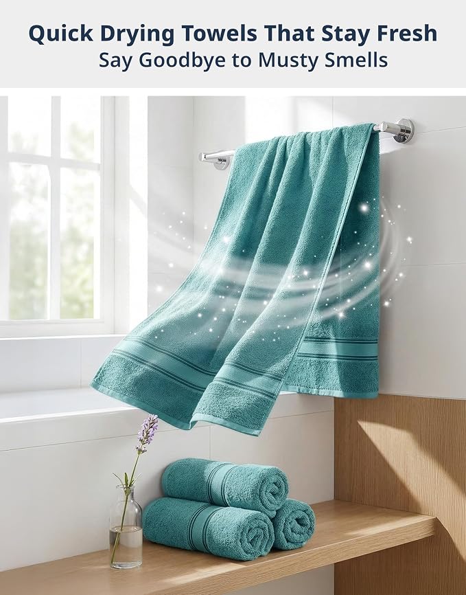 Lane Linen 100% Cotton Bath Towels 4 Pack - Image 7
