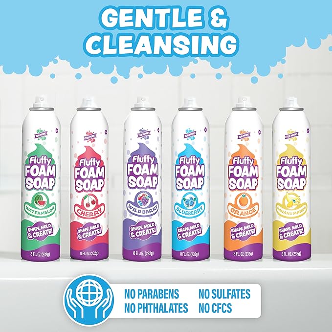 Tub Works® Fluffy Foam Soap, Variety 6 Pack | Shape, Mold & Create Bath Art - Image 4