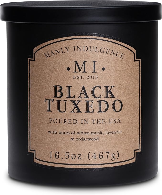 Manly Indulgence Black Tuxedo Jar Candle 16.5 oz by ManlyIndulgence