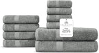 100% Combed Cotton Bathroom Towel Set of 10- 2 Bath Towels, 4 Hand Towels by VillaCelestia