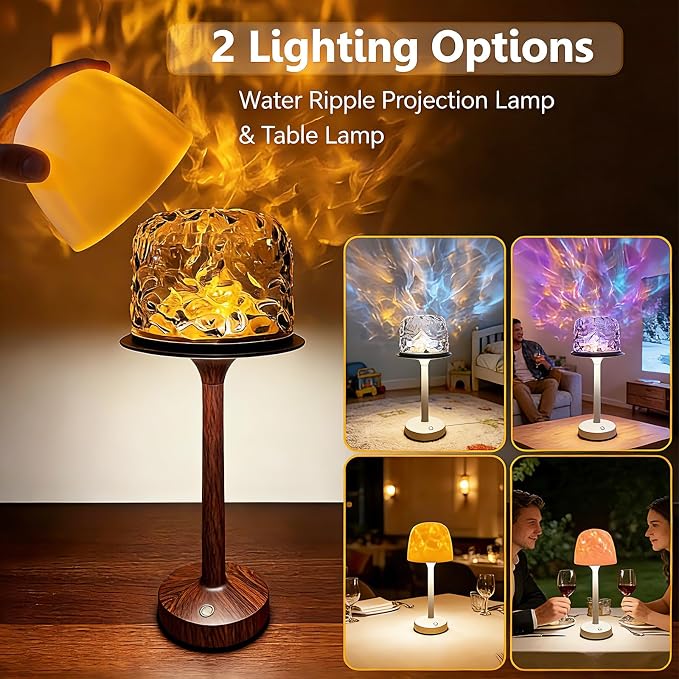 Waterproof Bathroom Lamp with 16 Color Ocean Wave Projector, Rechargeable - Image 2