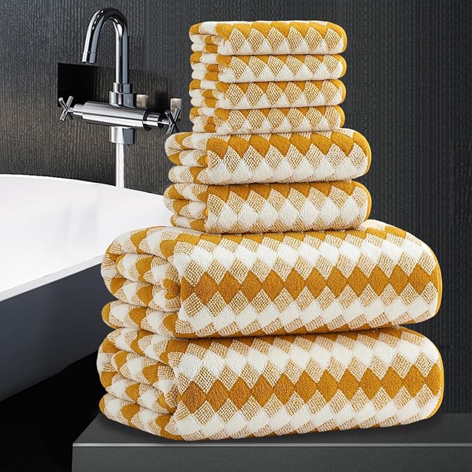 8 Piece Bathroom Towel Set |2 Oversized Bath Towels, 2 Hand Towels, 4 by MAGGEA