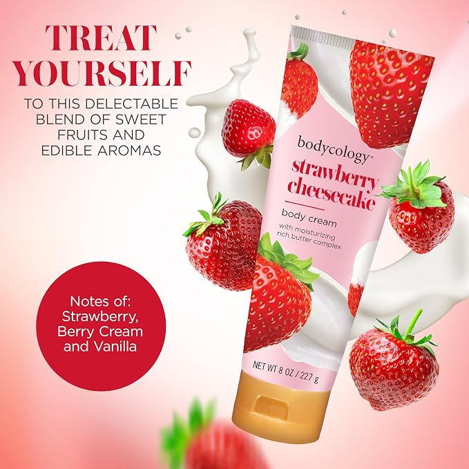 Bodycology Shea Butter Body Cream, Strawberry Cheesecake, 8 oz - Image 2