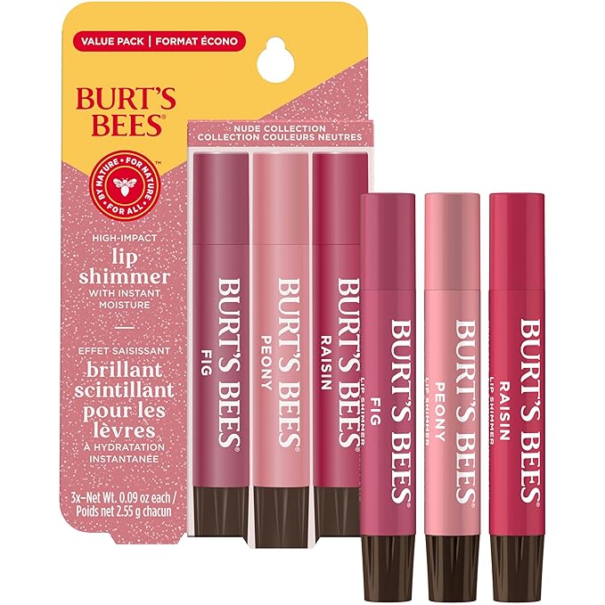 Burt's Bees Lip Shimmer Nude Collection, Tinted Lip Balm Stick, Moisturizing - Image 2