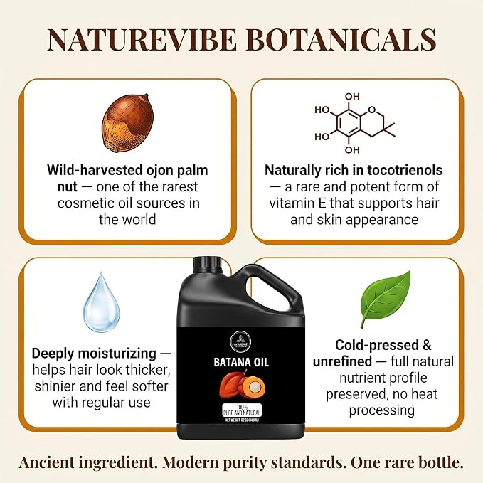Naturevibe Botanicals Batana Oil 32 oz 100% Pure & Natural Oil - Image 5
