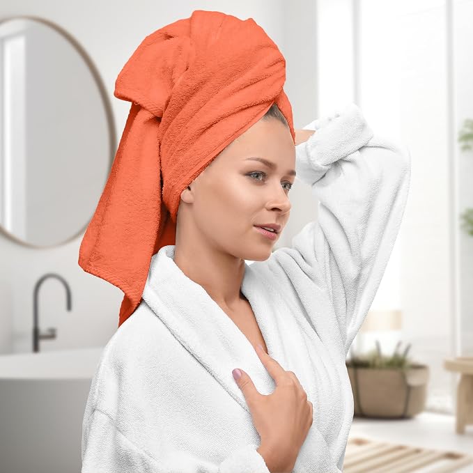 Avalon Towels Orange Bath Towels Set of 4 pcs, 100% Cotton Towel Absorbent and - Image 2