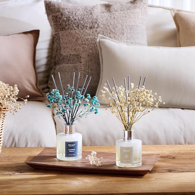 Airkeep Reed Diffuser 3.38 oz 2pk, Clean Linen/Cashmere Vanilla Scented Reed - Image 5
