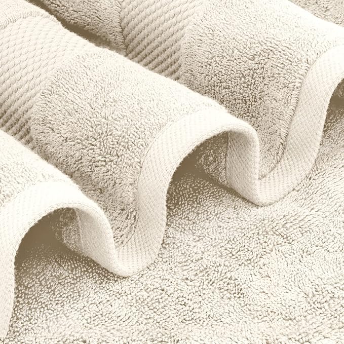 White Classic Luxury Soft Ivory Bath Sheet Towels - Image 3