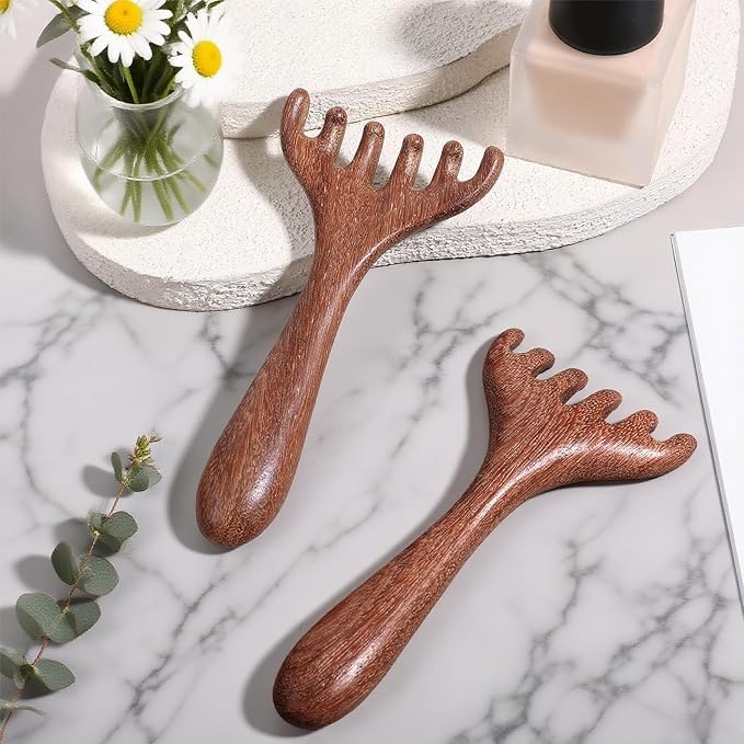 2 PCS Wood Scalp Massager Portable Head Scratcher Massage Comb Head Massage - Image 7