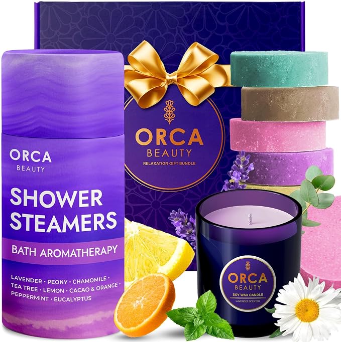 8-Pcs Shower Steamers Aromatherapy & Scented Candle by OrcaBeauty