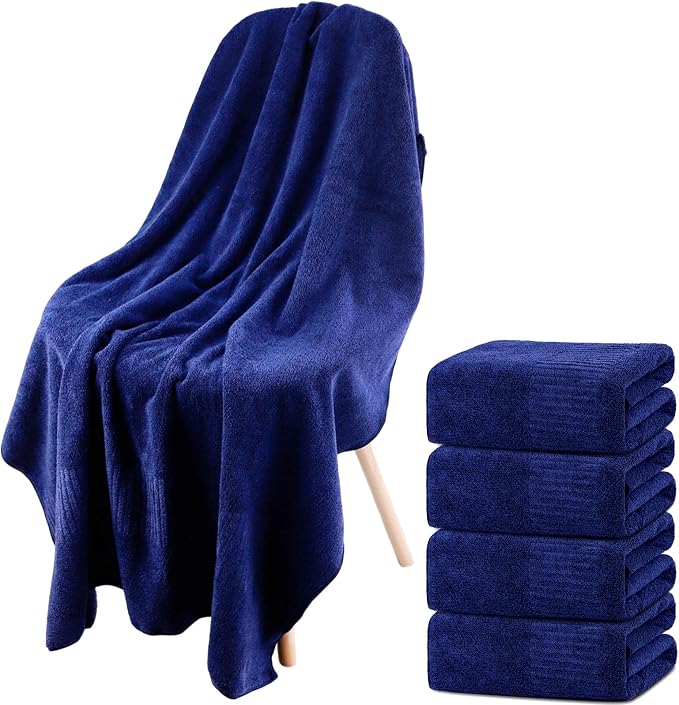 SEISSO 4 Pack Extra Large Bath Towels 63"x35", Bath Sheets by SEISSO