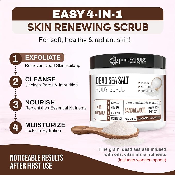 pureSCRUBS Premium Sandalwood Body Scrub Set - Image 3