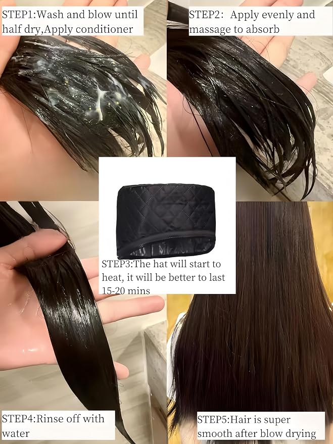 Great For Portable Home Hair Spa Cap, Hair Care Cap, Deep Conditioning - Image 4