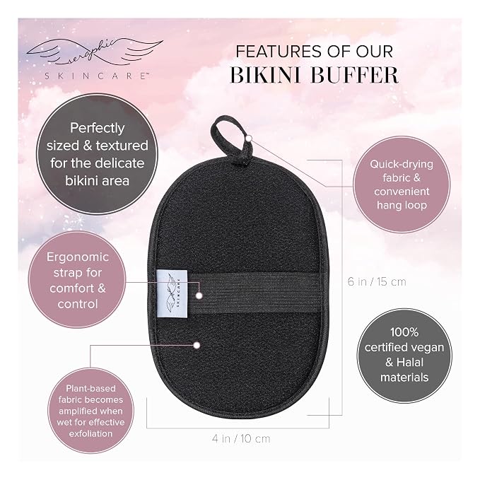 Seraphic Skincare Bikini Buffer – 100% Vegan Viscose Scrub Mitt - Image 3