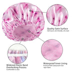 4 PCS Shower Caps for Women, Printing Bath Caps, Double Layers Shower Cap - Image 4