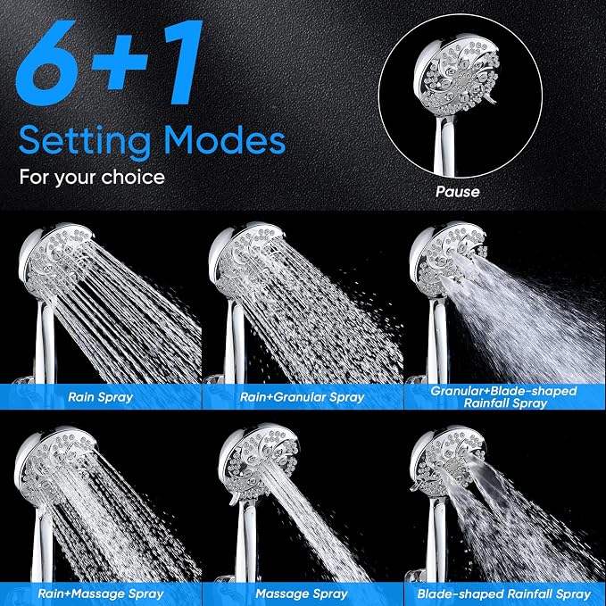 VXV 10 inch Filtered Shower Head, 7 Settings High Pressure Dual Shower Heads - Image 9