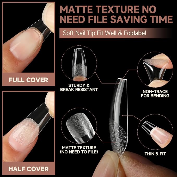 UNA GELLA Coffin Nails Tips, 12 Sizes - Image 4