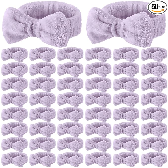 50 Pcs Spa Headband Bulk Spa Sleepover Party Supplies by Wavyknot